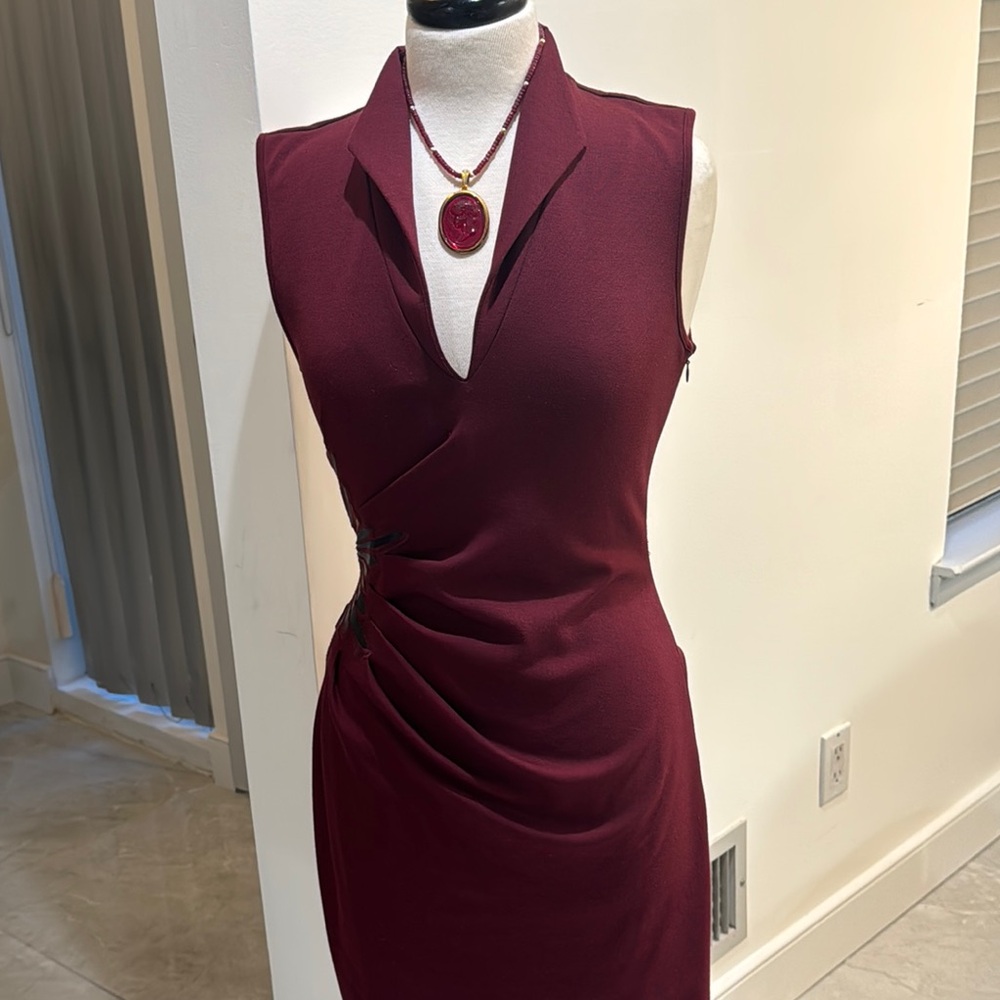 Elegant Burgundy Sleeveless Dress